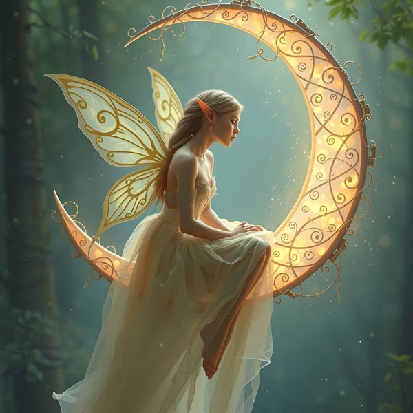 Fairy Moon Butterfly Woman JPEG | Digital Download T-Shirt, Wall Art, Book Cover, Sublimation Design | Mystical Celestial Printable AI Image