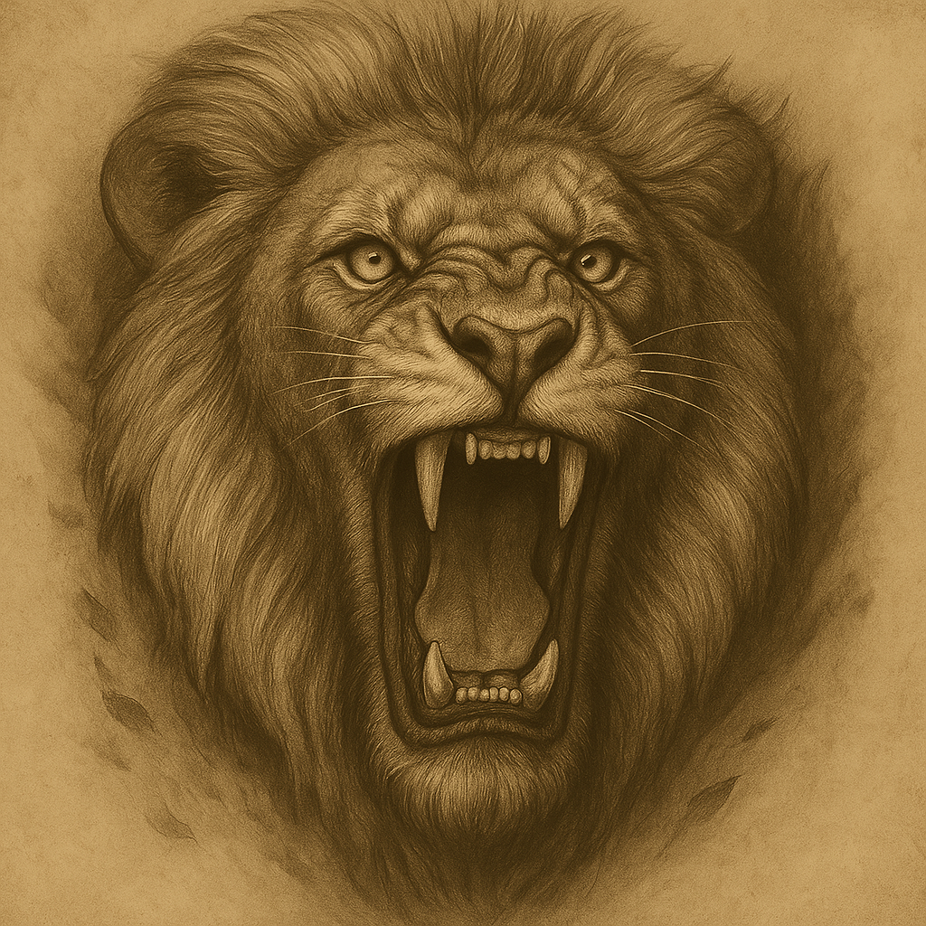 Lions and Tigers Bears and Wolves Oh My Digital Print Set of 4 | Wildlife Animal Wall Art | Rustic Woodland Nature Decor | Cabin Lodge Gift