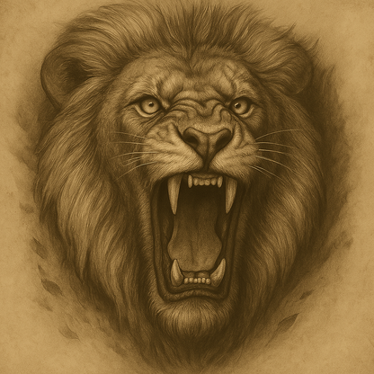 Lions and Tigers Bears and Wolves Oh My Digital Print Set of 4 | Wildlife Animal Wall Art | Rustic Woodland Nature Decor | Cabin Lodge Gift