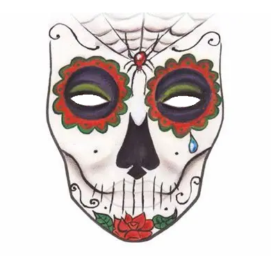 Print Your Day of the Dead Face Mask Tattoo Design for Halloween Costume, Sugar Skull Art, Instant Download, DIY Temporary Ink (Copy)