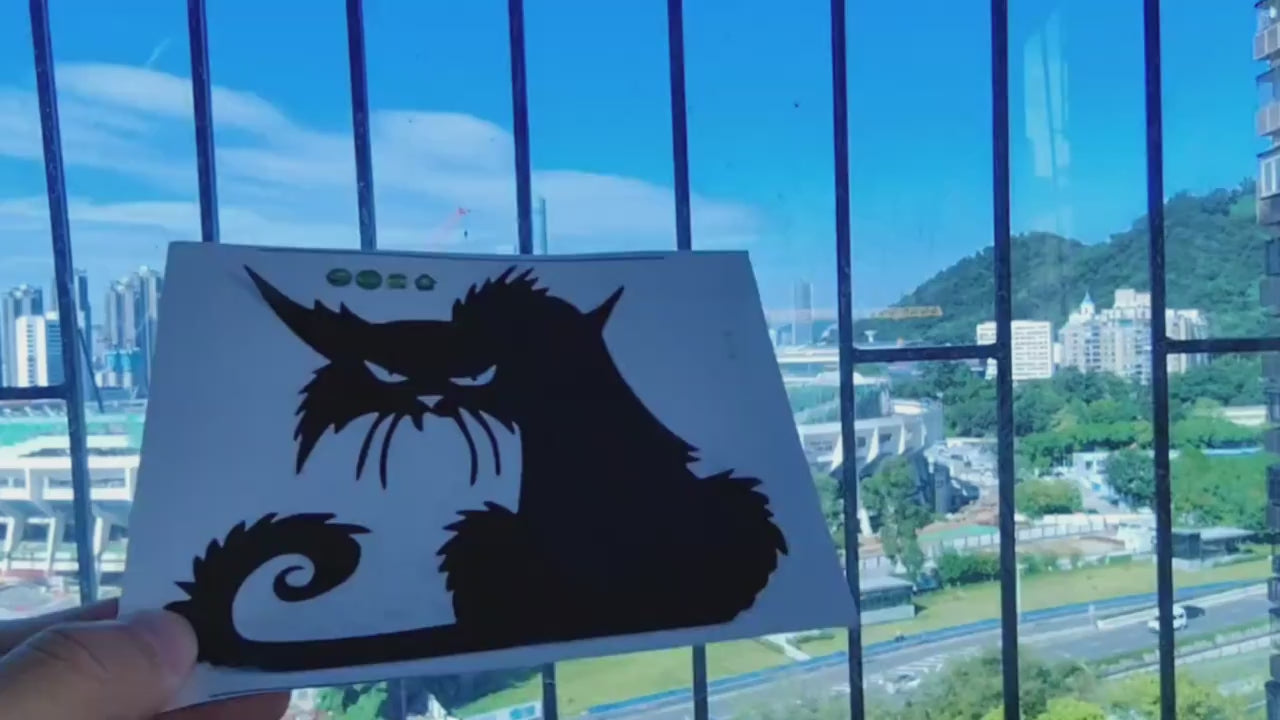 1pc Black Cat Window Wall Sticker For Halloween Home Decoration