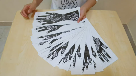 Large Henna Tattoo Stencil Kit12 Sheets Henna Tattoo stickers for Hand Forearm Glitter Airbrush Diy Tattooing Template Indian Temporary Tattoo Stickers for Women Girls