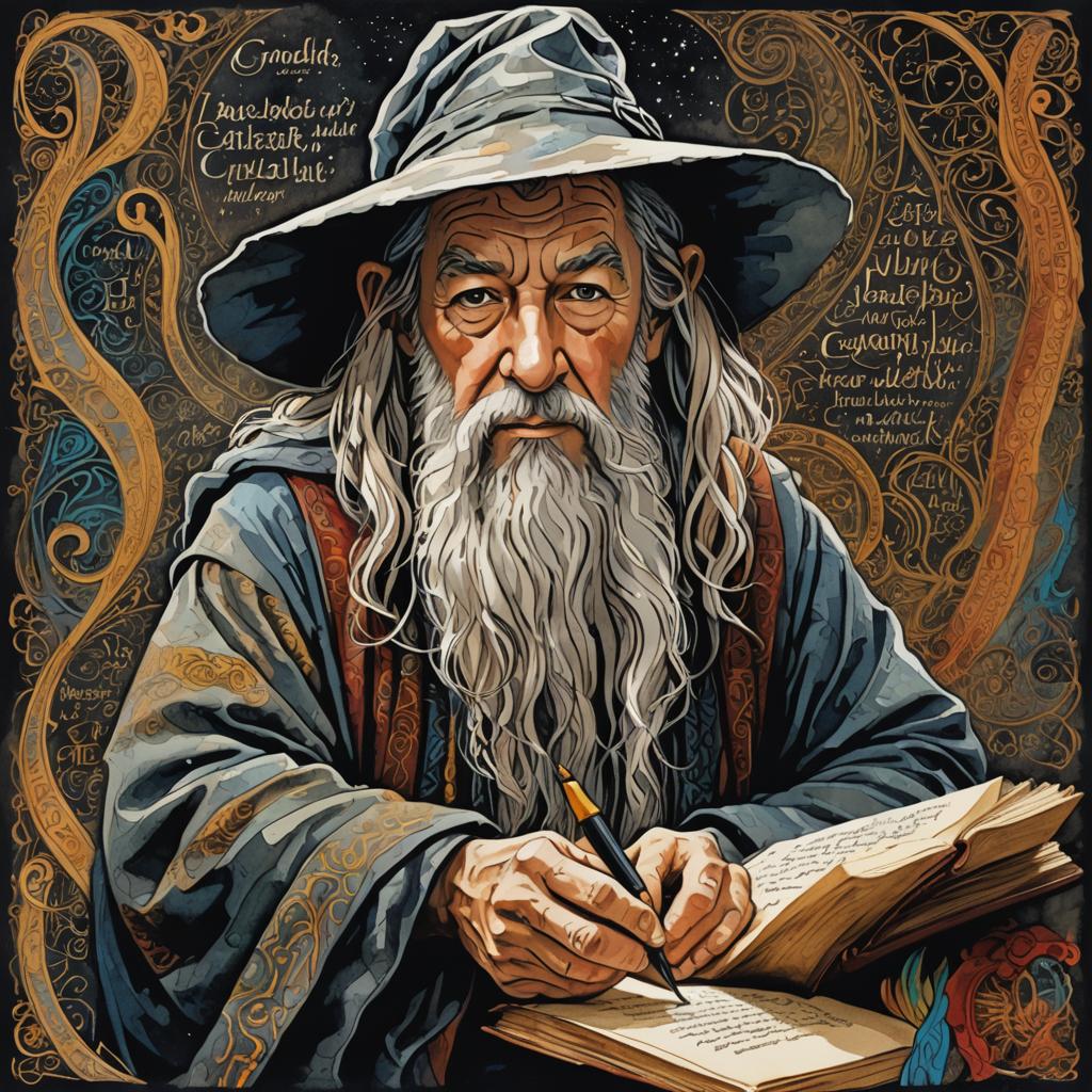 LOR Old Wizard with books in library - Create Your Own Art - Digital Download - Custom Wall Print - Retro Vintage Style DIY Art - Gift for Friend