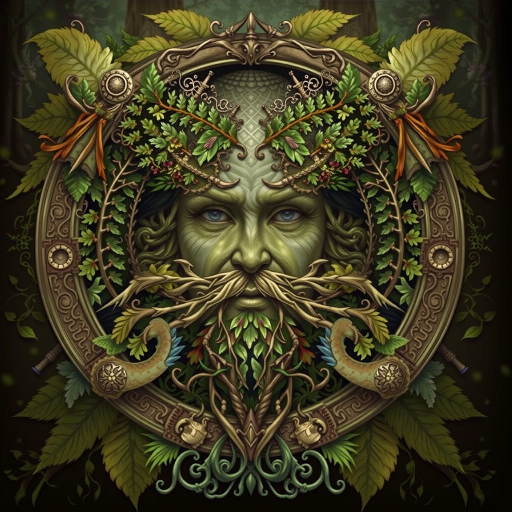 The Green Man Celtic Folklore Symbol - Create Your Own Art - Digital Download - Custom Wall Print - Retro Vintage Style DIY Art - Gift for Friend