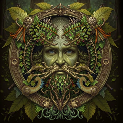 The Green Man Celtic Folklore Symbol - Create Your Own Art - Digital Download - Custom Wall Print - Retro Vintage Style DIY Art - Gift for Friend