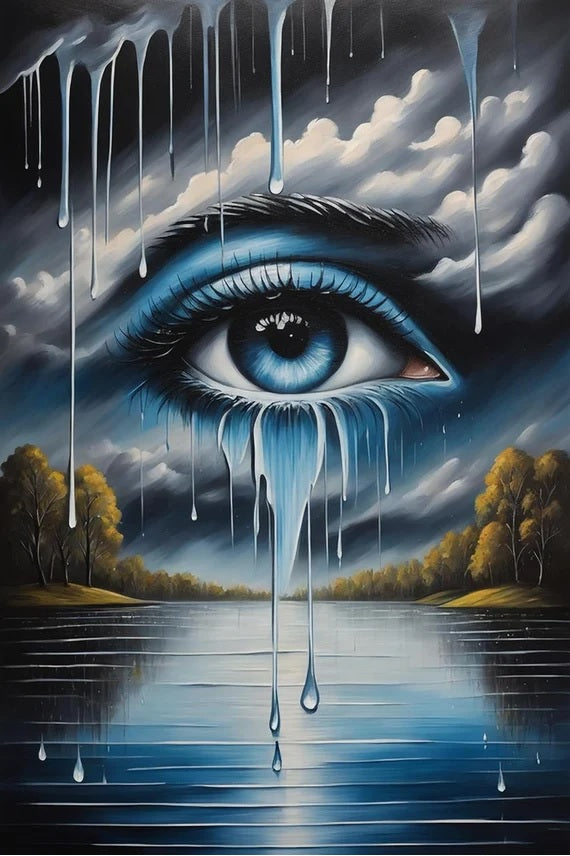 Crying Eyes DIY Printable Art Unique Gift Idea Digital Art Poster