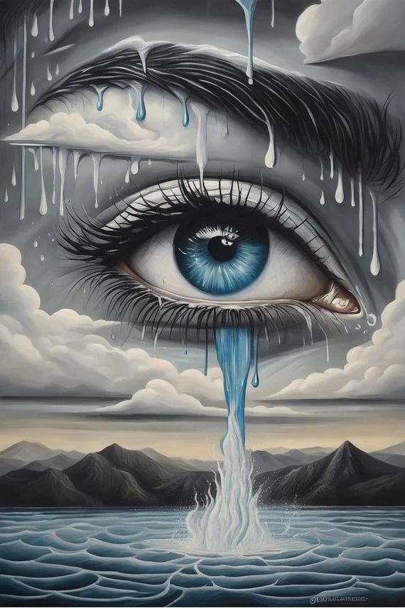 Crying Eyes DIY Printable Art Unique Gift Idea Digital Art Poster
