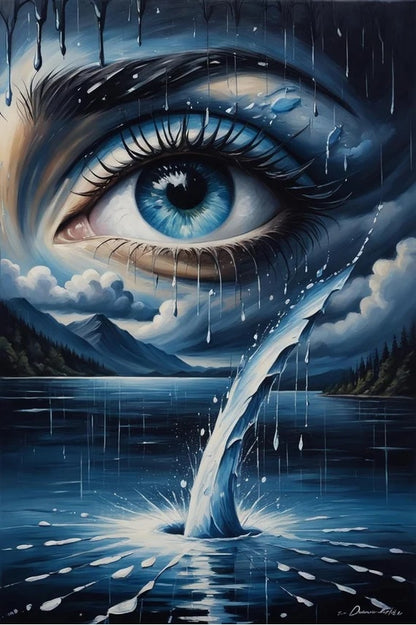 Crying Eyes DIY Printable Art Unique Gift Idea Digital Art Poster