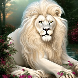 Magical White Lion Full Face Graphic Print and Frame Wall Art Home Decor Fantasy Print Digital download Instant Access Create Your Own Art Print Can Be Edited