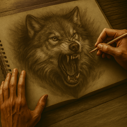 Lions and Tigers Bears and Wolves Oh My Digital Print Set of 4 | Wildlife Animal Wall Art | Rustic Woodland Nature Decor | Cabin Lodge Gift