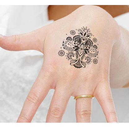 Semi Permanent Long Lasting Realistic Flower Lace Waterproof Temporary Tattoos Fake Flower Stickers