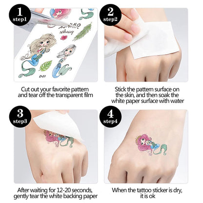 Semi Permanent Long Lasting Realistic Flower Lace Waterproof Temporary Tattoos Fake Flower Stickers