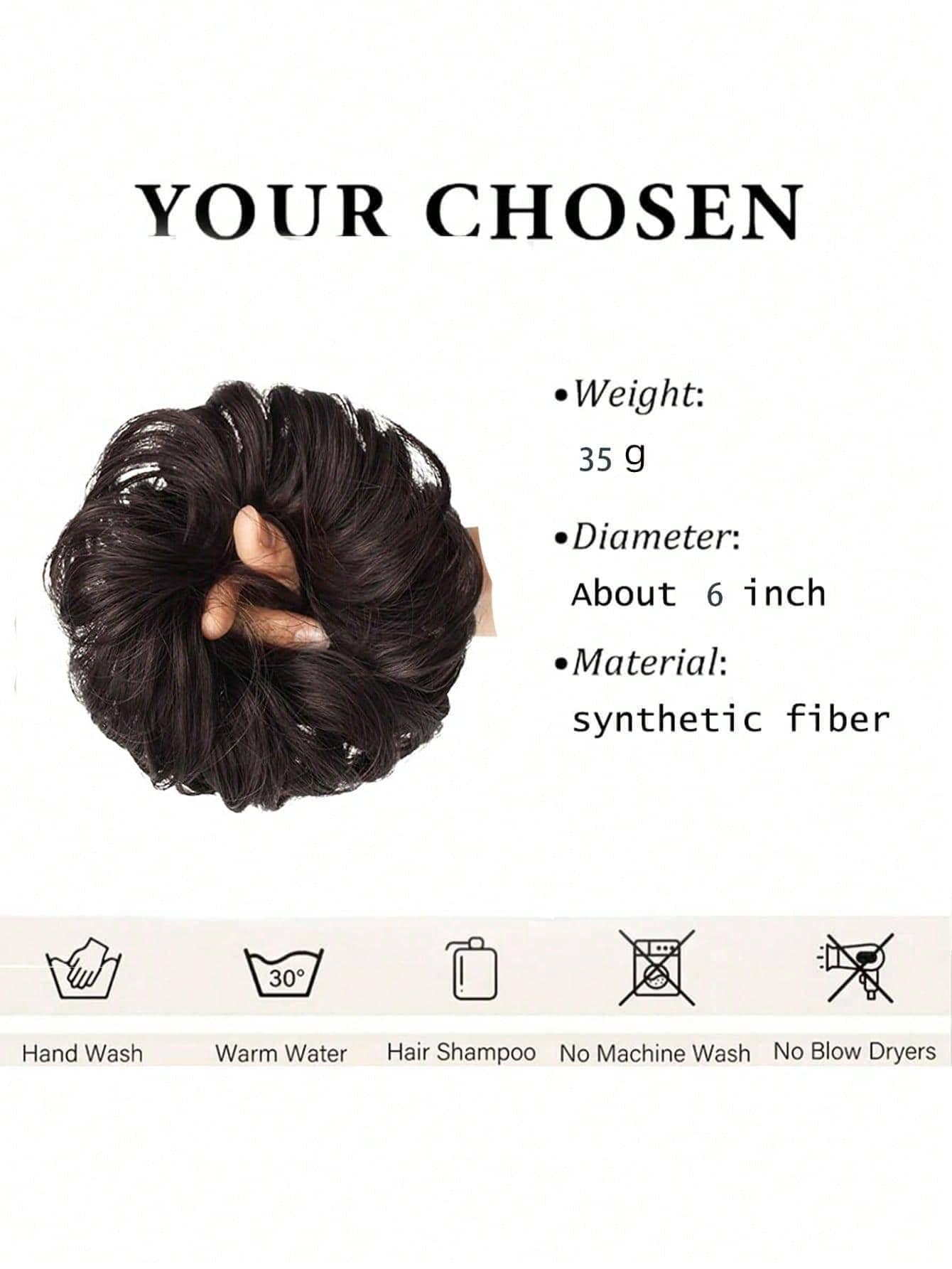 Messy Bun Hair Curls Synthetic Wavy bun ponytail Hair Extensions Thick updo Bun Women Girls 6 inch, pale grayish brown and bleached blonde