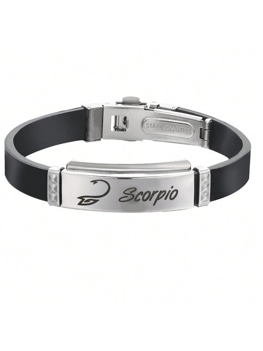 Stainless Steel & Silicone Choose Your Zodiac Sign Bracelet, Suitable For Daily Wear