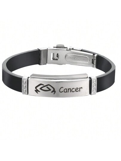 Stainless Steel & Silicone Choose Your Zodiac Sign Bracelet, Suitable For Daily Wear