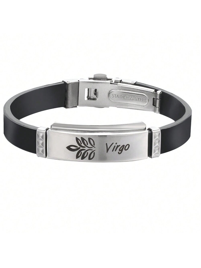 Stainless Steel & Silicone Choose Your Zodiac Sign Bracelet, Suitable For Daily Wear