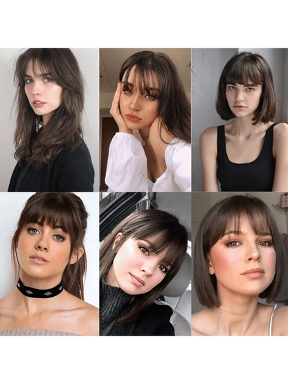 Bangs Clip In Bangs Extensions Wispy Fringe Air Bangs Clip On Hairpiece For Women blonde