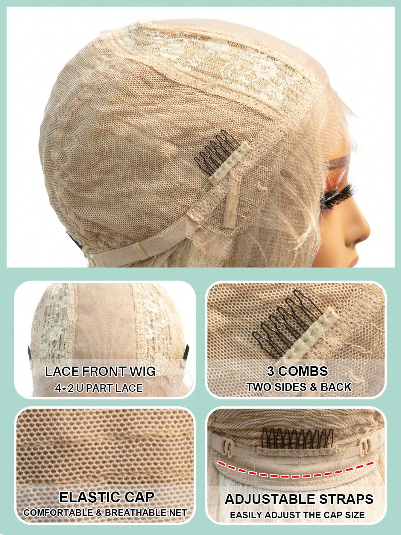 Straight Wig Lace Synthetic highlight Straight Lace Wigs Pre Plucked With Baby Hair Long Natural Hair Lace Wig Cosplay Daily use Halloween  Christmas