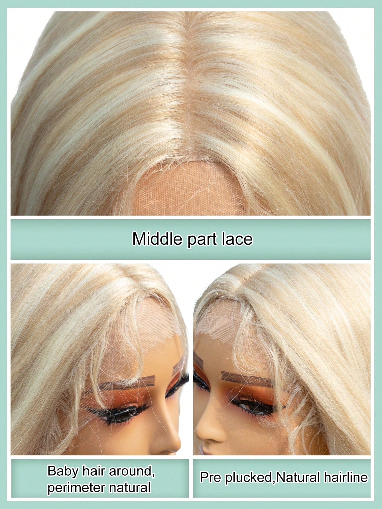 Straight Wig Lace Synthetic highlight Straight Lace Wigs Pre Plucked With Baby Hair Long Natural Hair Lace Wig Cosplay Daily use Halloween  Christmas