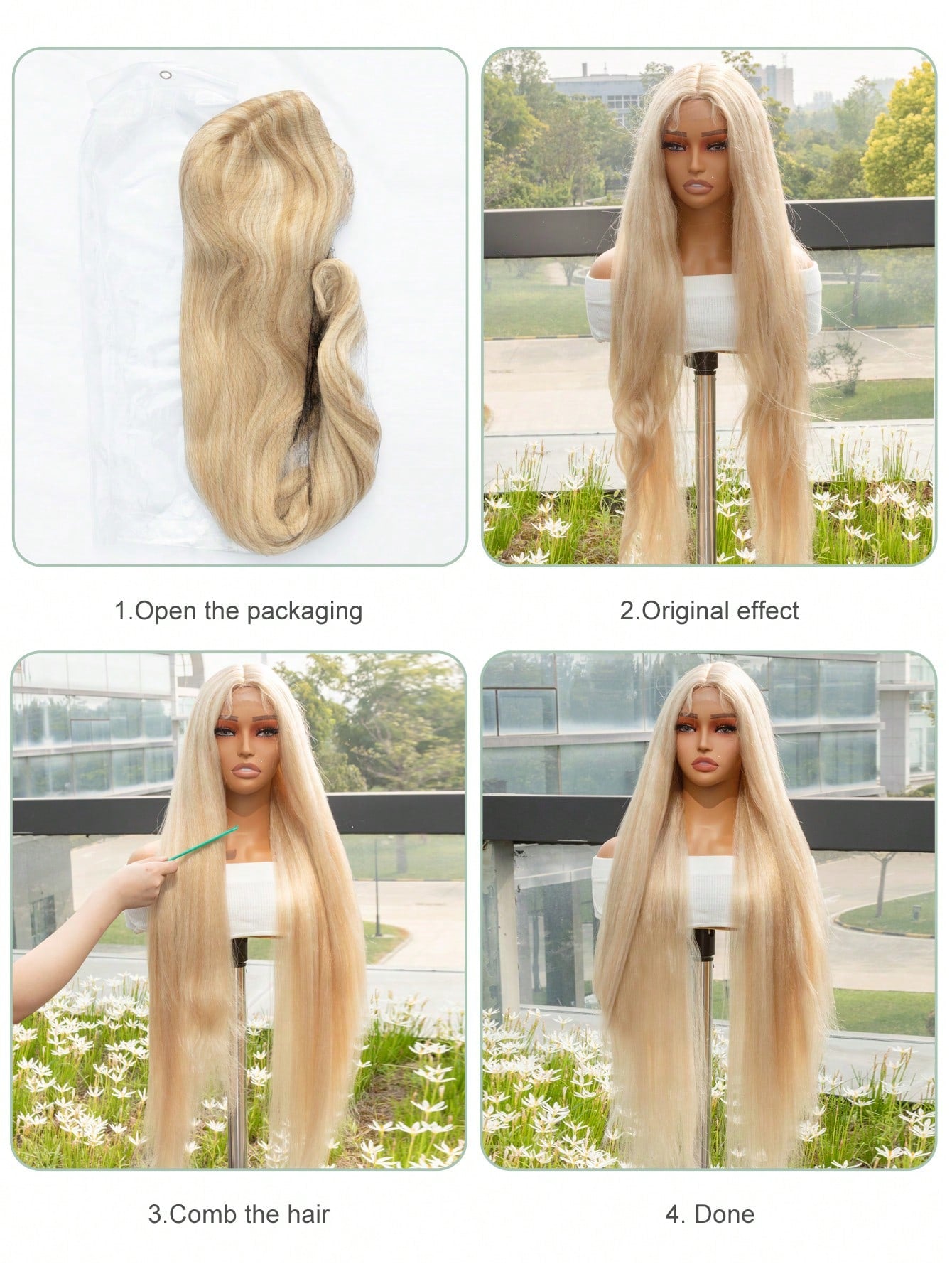 Straight Wig Lace Synthetic highlight Straight Lace Wigs Pre Plucked With Baby Hair Long Natural Hair Lace Wig Cosplay Daily use Halloween  Christmas