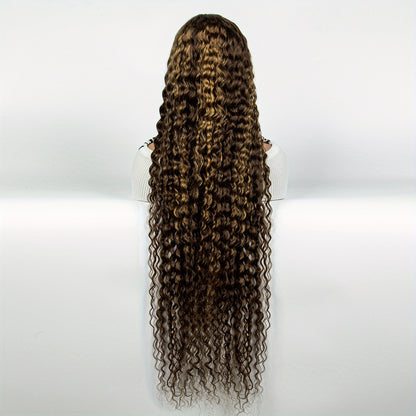 Gorgeous 180% Density 13x4 Lace Front Human Hair Wig - Transform Your Look with Honey Blonde Ombre Curls!