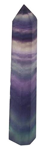 Healing Crystals| 2" Rainbow Fluorite Crystal Wands| 6 Faceted Reiki Chakra Meditation Therapy 4 Pcs