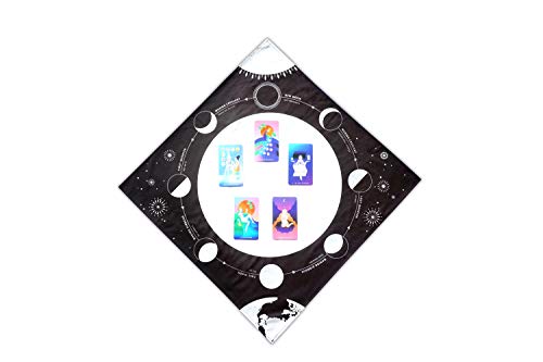 Moon Phases Altar Tarot Cloth, Large 24 Inches x 24 Inches