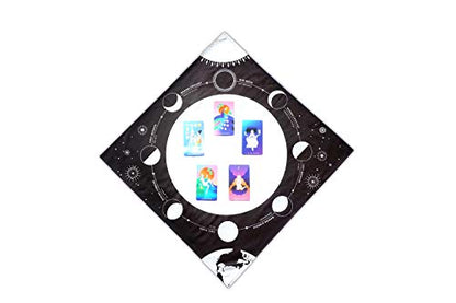 Moon Phases Altar Tarot Cloth, Large 24 Inches x 24 Inches