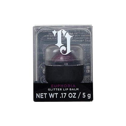 TATTOO JUNKEE Euphoria Glitter Bomb Lip Balm, Deep Berry Hydrating & Lightweight Tinted Balm with Ultra-Fine Shimmer Effects, Layer Over Lipstick or Wear Alone, 0.17 Oz