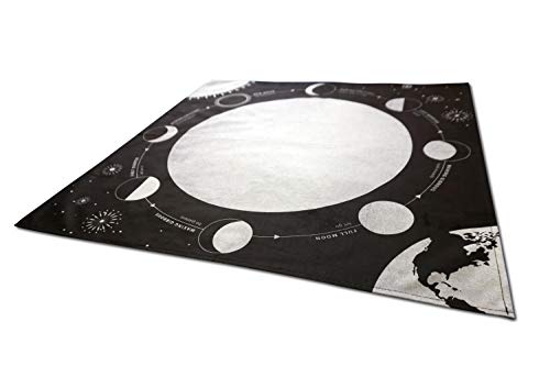 Moon Phases Altar Tarot Cloth, Large 24 Inches x 24 Inches