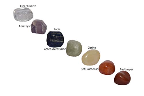 Crystals .Crystals and Healing Stones, Crystal Healing Ornaments. All 7 Chakra Wands with Tumbled Stones Crystals Set of 14