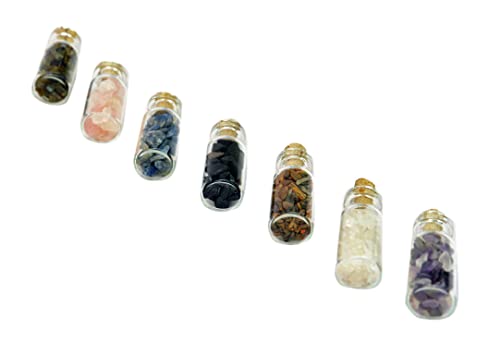 Crystals and Healing Stones.7 Chakra Complete Healing Kit for Energy.Crystal Meditation Spiritual Gifts for Beginners. All 7 Chakra Wands with Tumbled Stones and Crystal Chip Bottle Set of 21