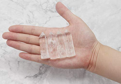 Healing Crystal Wands | 2" Clear Quartz Crystal Wand 6 Faceted Reiki Chakra Meditation Therapy 4 PCS