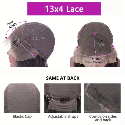 Brazilian Long Straight Human Hair Wigs 13x4 Lace Front Wig For Women Real Hair Frontal Closure Wig Pre Plucked 13-32 Inches