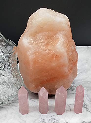 Healing Crystal Wands | 2" Rose Quartz Crystal Points 6 Faceted Reiki Chakra Meditation Therapy 4 PCS