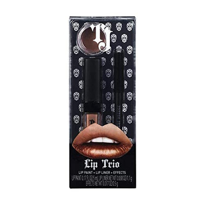TATTOO JUNKEE Minx Lip Trio Lip Paint Kit, Includes Mocha Lip Liner & Matte Long-Wear Lip Paint + Coordinating Spicy Bronze Effects