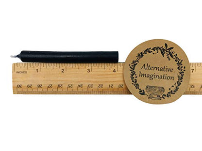 Set of 20 Black, Unscented, 4 Inch Tall Chime Candles (Altar, Spell)