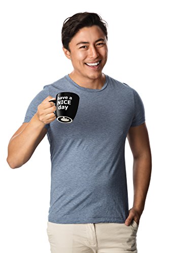 Have a Nice Day Funny Coffee Mug, Funny Cup with Middle Finger on the Bottom 14 oz. (Black)