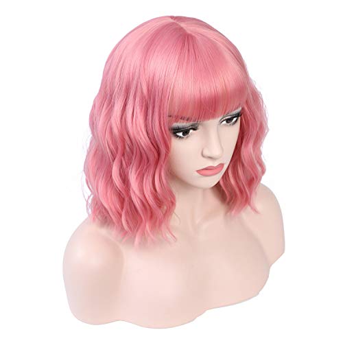Pink Daily Wear Cosplay Short Wig 12"
