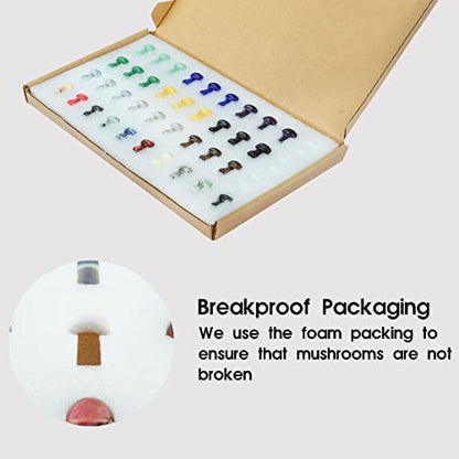 40 Pcs Crystal Mushrooms Sculpture, Bulk Stones Carved Mushroom Stuff for Decor, Meditation, Healing, Witchcraft, Quartz Crafts Decoration for Garden, Lawn, Flower Pot, Fish Tank