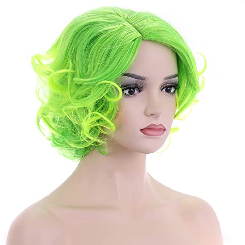 Lime Green Fairy Sprite Top Quality Heat Resistant Synthetic Beautiful Daily Wear Human Hair Feel 