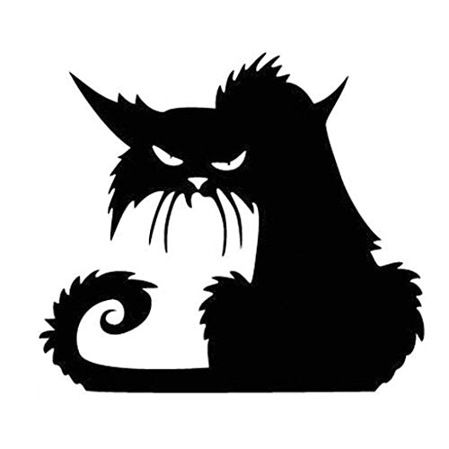 Black Cat Wall Sticker, 15 x 17inches DIY Halloween Removable Decal for Door Window Room Pary Decoration