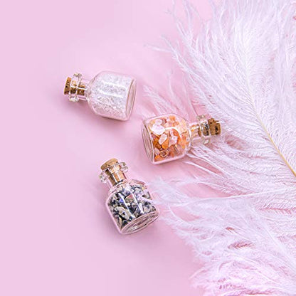 Gemstones Bottles Mini Chip Healing Crystal Stones Set of 9