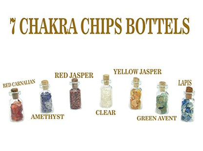 Crystals and Healing Stones.7 Chakra Complete Healing Kit for Energy.Crystal Meditation Spiritual Gifts for Beginners. All 7 Chakra Wands with Tumbled Stones and Crystal Chip Bottle Set of 21