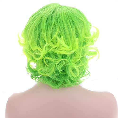 Lime Green Fairy Sprite Top Quality Heat Resistant Synthetic Beautiful Daily Wear Human Hair Feel