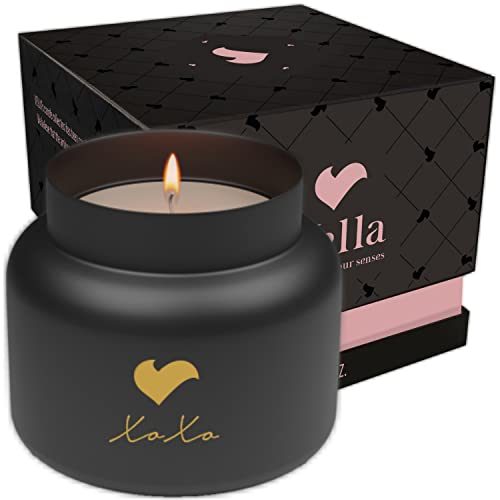 Vella Vanilla Scented Candles, Organic Large Candles (19 oz), Love Candle, XOXO, Candles Gifts for Women and Men, Birthday Candles for Women