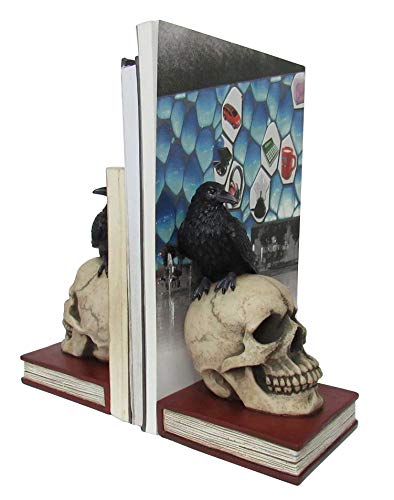 Ravens on Skulls Bookends Gothic