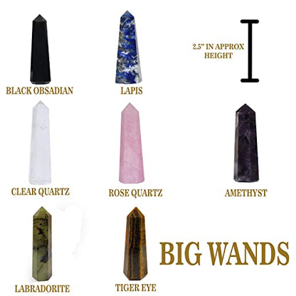 Crystals and Healing Stones.7 Chakra Complete Healing Kit for Energy.Crystal Meditation Spiritual Gifts for Beginners. All 7 Chakra Wands with Tumbled Stones and Crystal Chip Bottle Set of 21