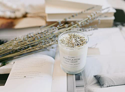 My Lumina Purification Sage Lavender Candle - Smudging Chakra Balancing Healing Candle Natural Soy Wax - White Sage Natural Scented Purifying Candle for Aromatherapy