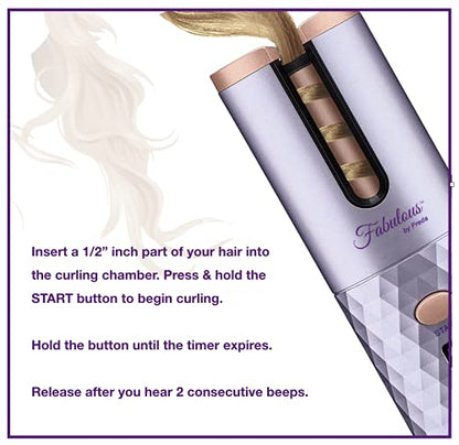 Fabulous by Freda Luxury Automatic Hair Curling Iron Cordless